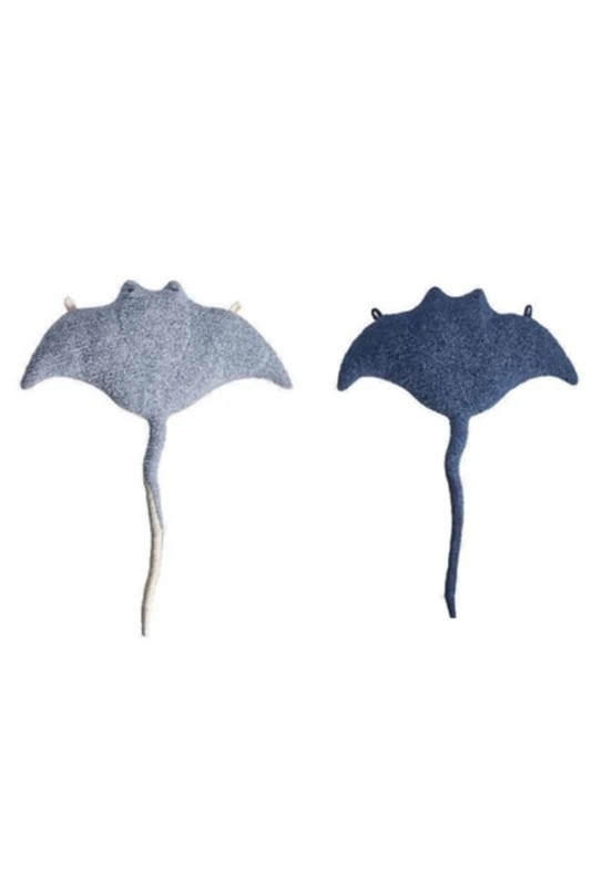 Set of 2 Plush infantiles de pared formado por mantarraya Azul claro y mantarraya Dark Blue