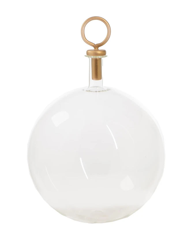 VIDRIO TRANSP TAPON DORADO BOTTLE