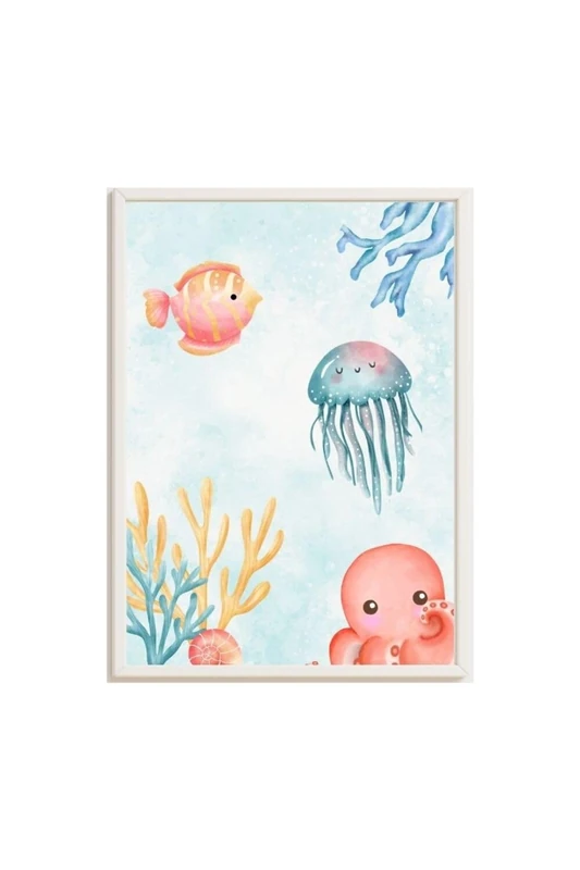 AlexandreHouse Cuadro Infantil Estampada Peces, Octopus