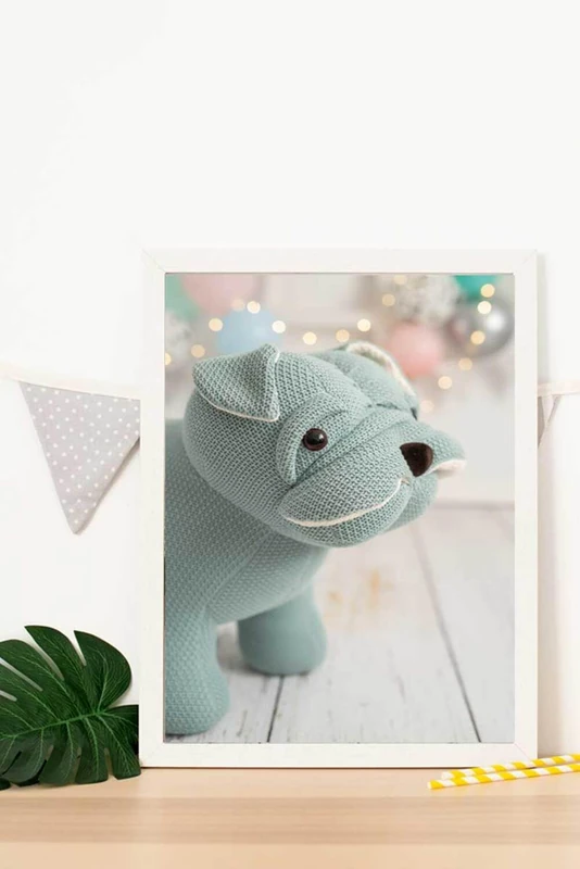 AlexandreHouse Cuadro Infant Perro Blue Green