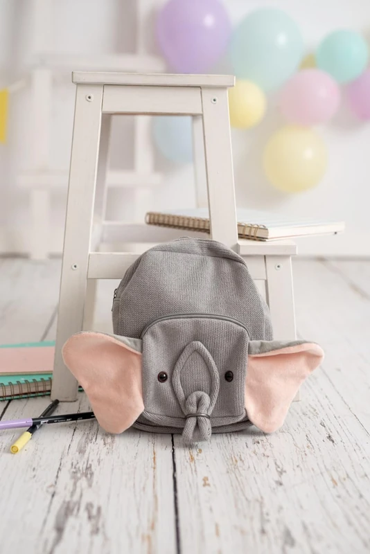 Mochila Baby Algodon Elephant Grey