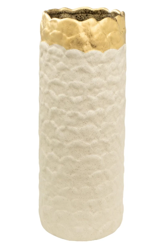 FLORERO RAW PORCELAN/Dorado