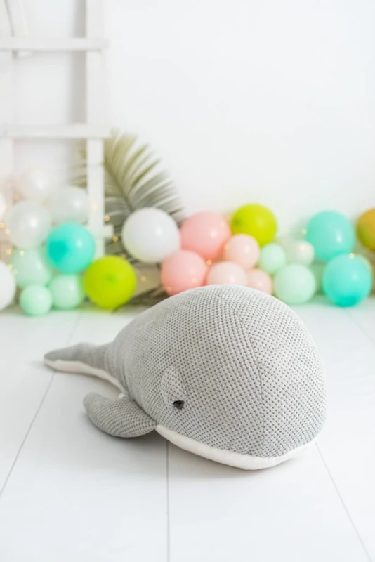 Algodón Ballena Grey Plush Toy