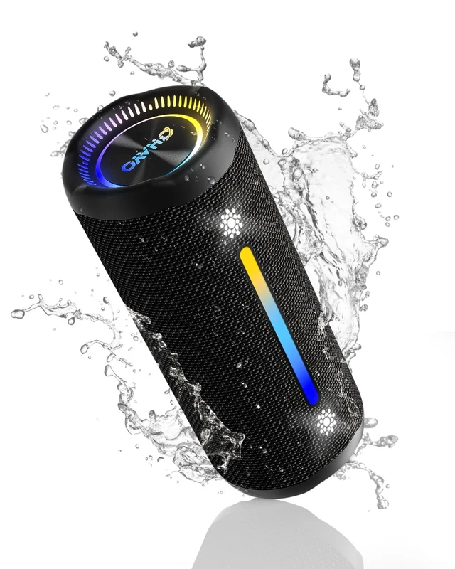 OHAYO Bluetooth Speaker With LED Light, Portable Wireless Speakers, 25W Enhanced Bass, 24H Playtime, IPX7 Waterproof Outdoor Speaker, Wireless Stereo Pairing