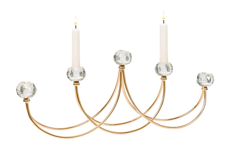 5 VELAS METAL DORADO/VIDRIO CANDLE