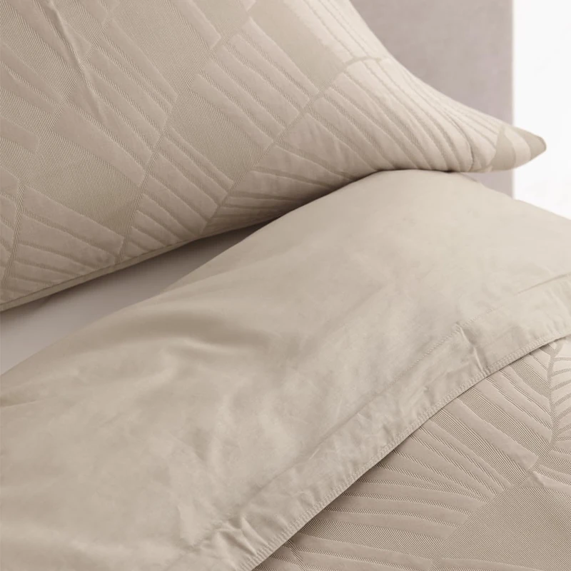 AlexandreHouse Dúo de funda nórdica de algodón Kentia piedra - Cama de 180 cm - Cierre con botones