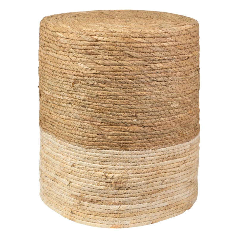 AlexandreHouse TABURETE BLANCO/NATURAL FIBRA - Image 1
