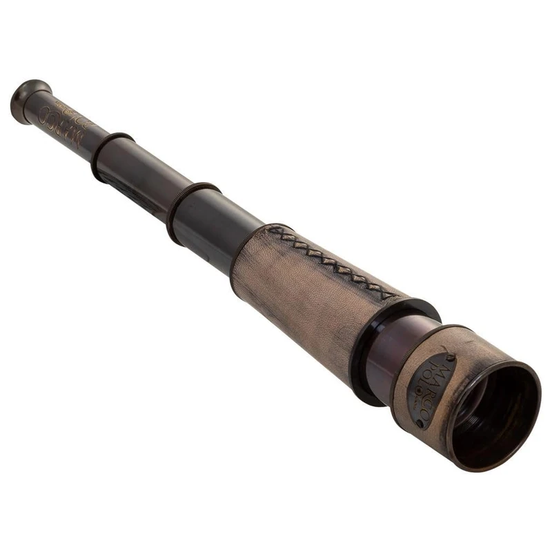 Acabado De Metal De Laton Y Piel En Marron Telescope