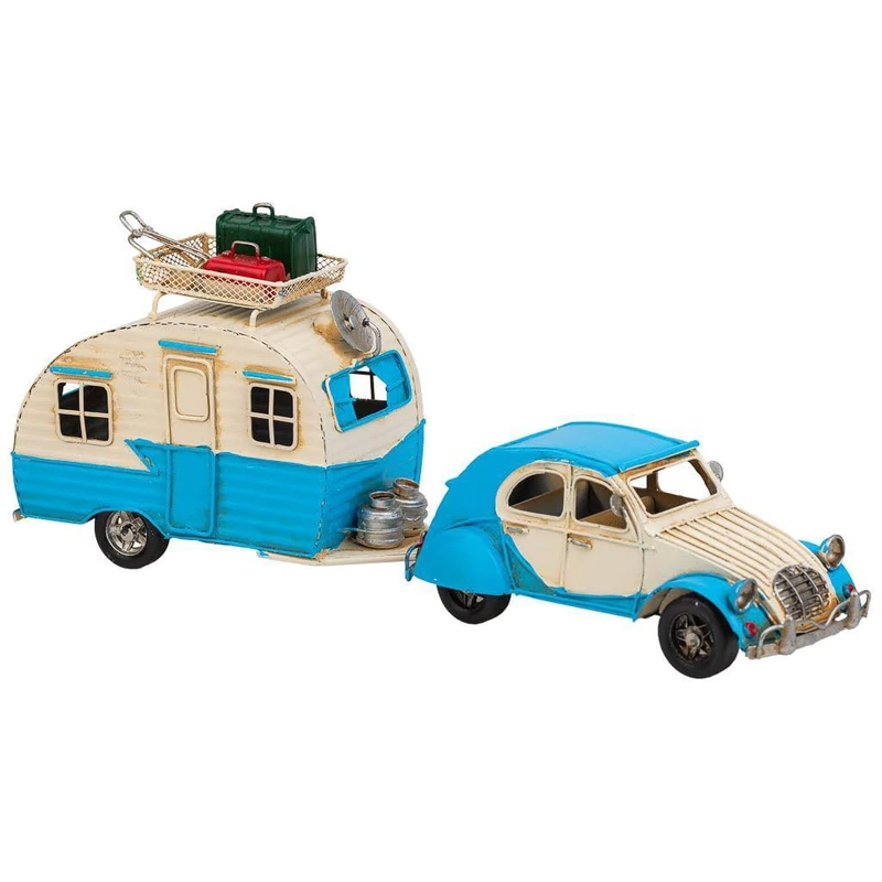 AlexandreHouse Remolque Caravana Metal Azul Coche - Image 1
