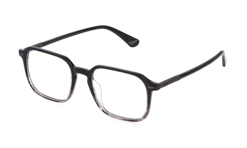 POLICE Men's Vplq69 Sunglasses, Shiny Striped Grey, 51