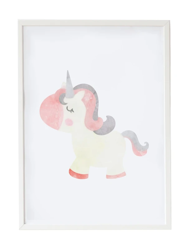 AlexandreHouse Cuadro Baby Unicorn White and Pink