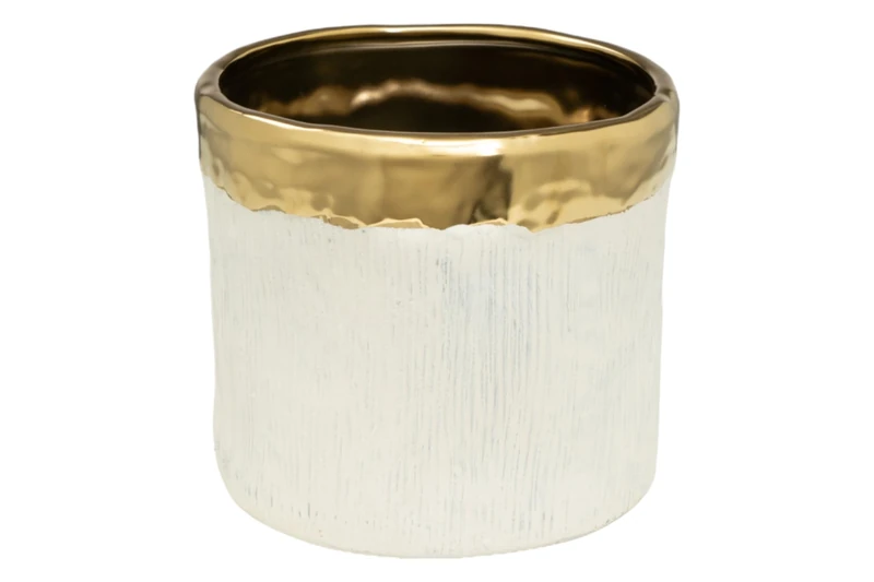 Raw Porcelain MACETA/Dorado - Image 1