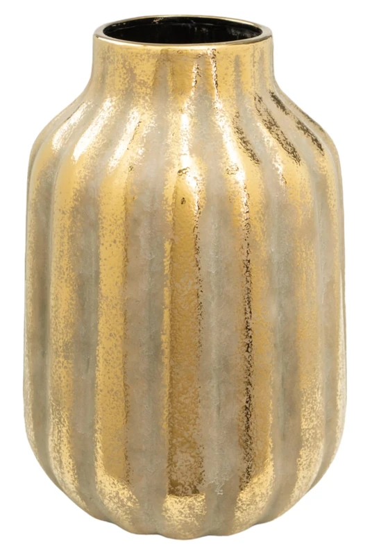Florero Porcelain Rayado Dorado - Image 1