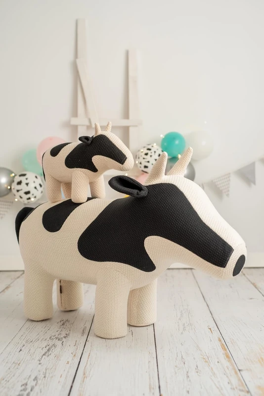 Lámina Infantil Familia Vacas Blanca Y Negra