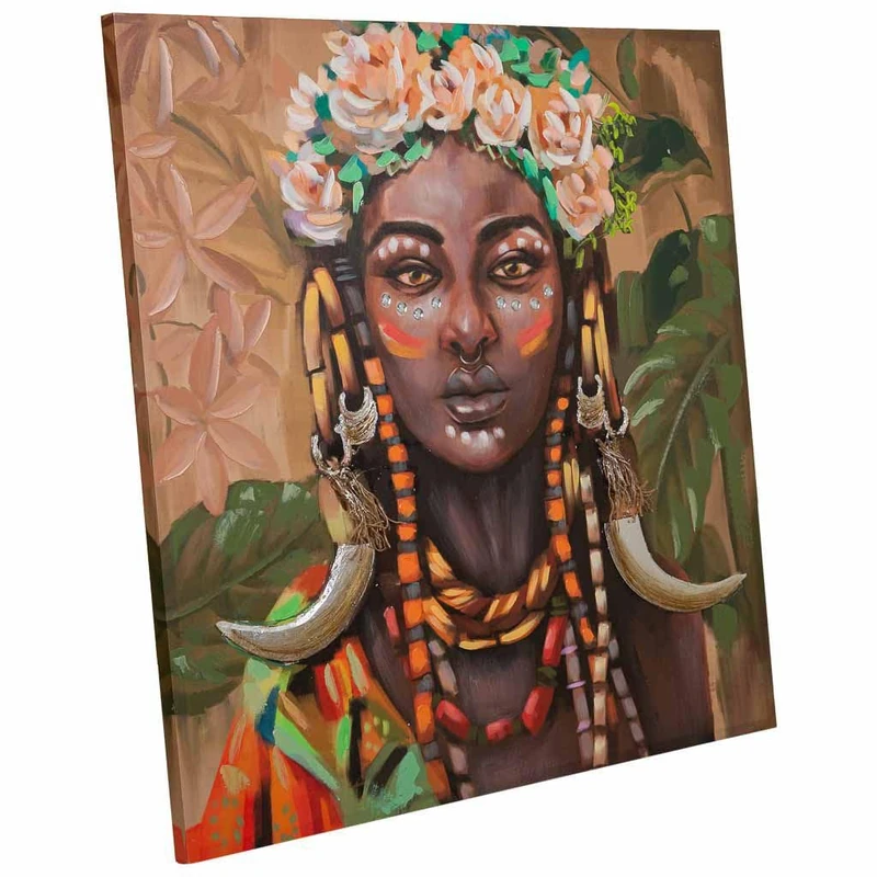 AlexandreHouse Cuadro Hand Pintado with Relieve Green