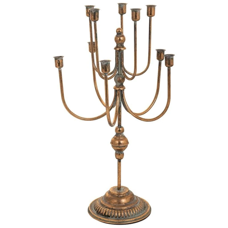 Candelabra De Metal Dorado