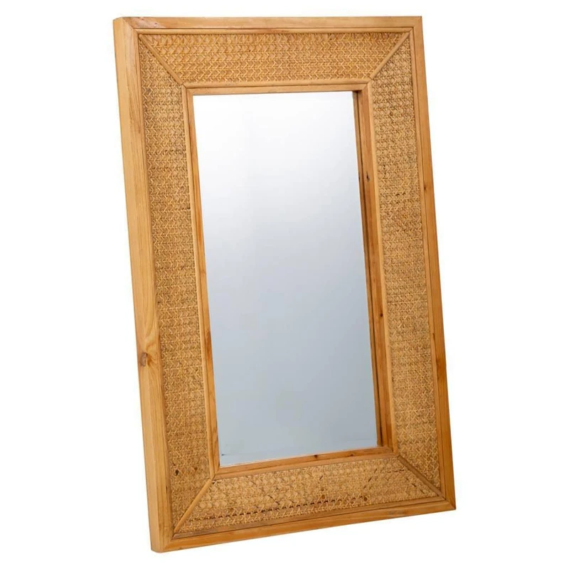 AlexandreHouse Espejo De Pared De Madera Y Rejilla