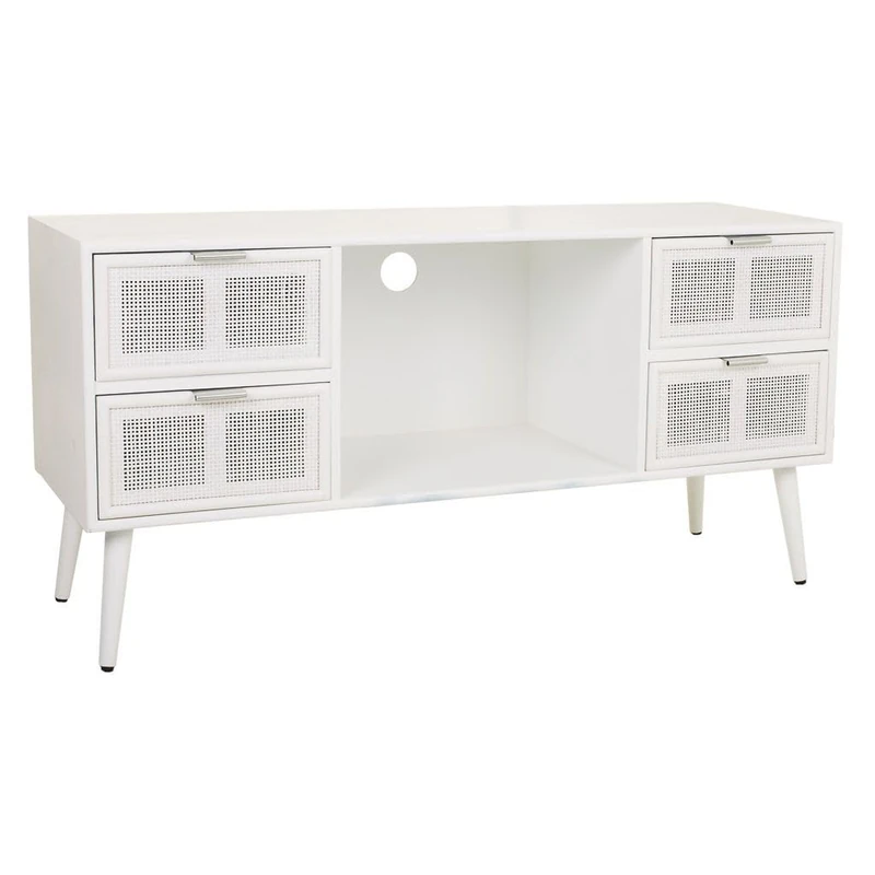 AlexandreHouse Mueble Bajo De Madera Y Rejilla En Blanco