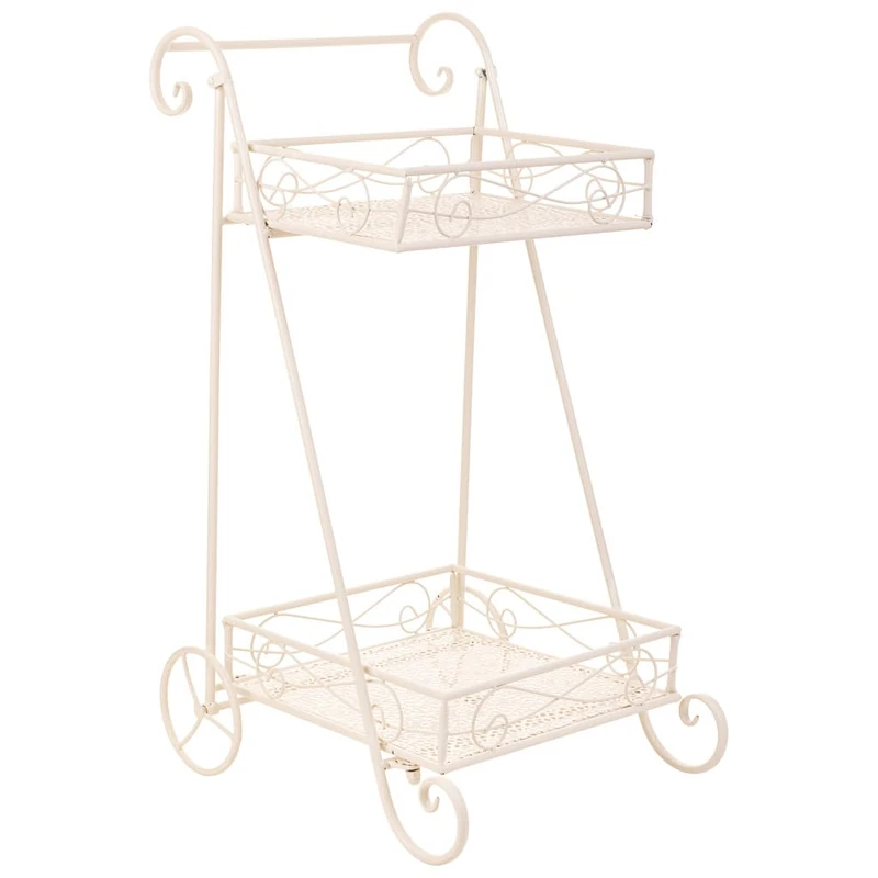 AlexandreHouse Carrito 2 Baldas Para Macetas De Forja White