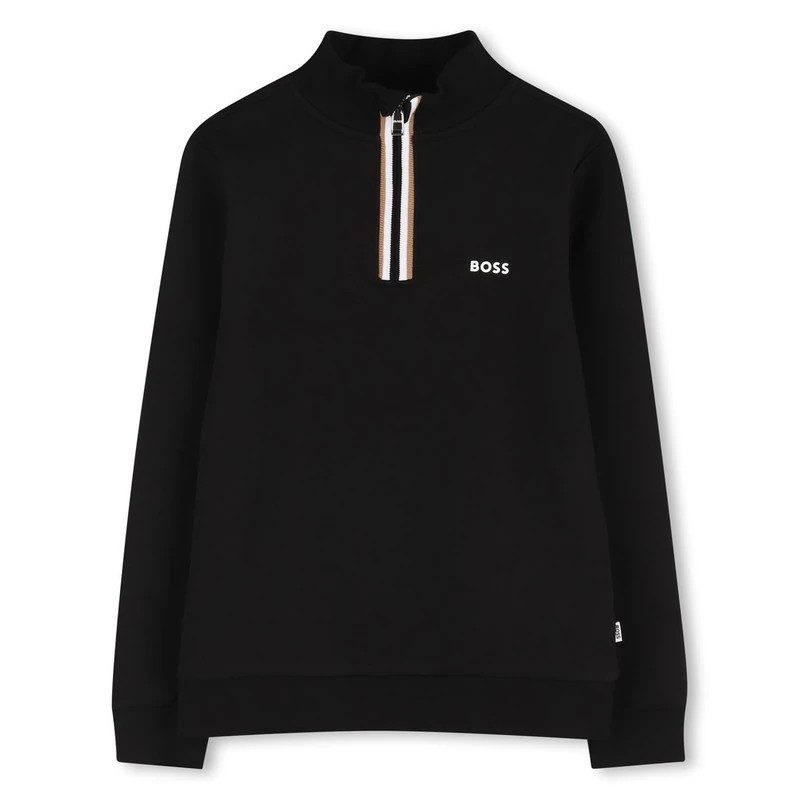 BOSS Boy's J52359 Pullover Sweater, Black, 4 Years