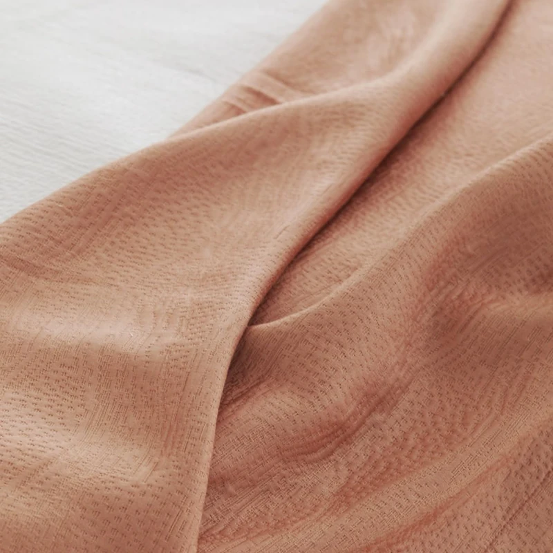 Dúo de funda nórdica de algodón Dunes arcilla - Cama de 180 cm - Cierre con botones