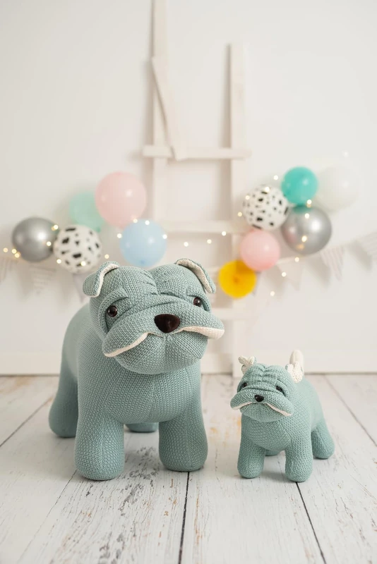 Lámina Infantil Familia Photograph perro Blue Green