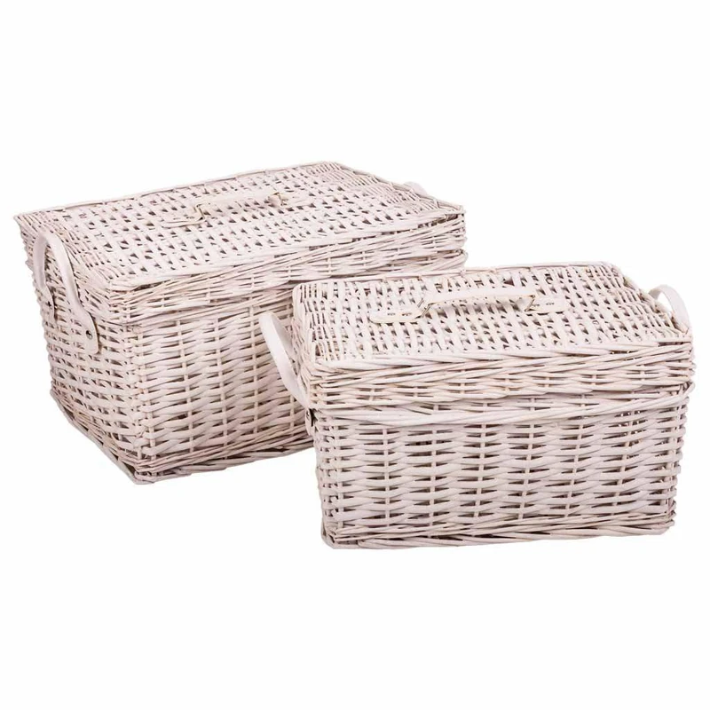AlexandreHouse Cajas Mimbre Set of 2 - Image 1
