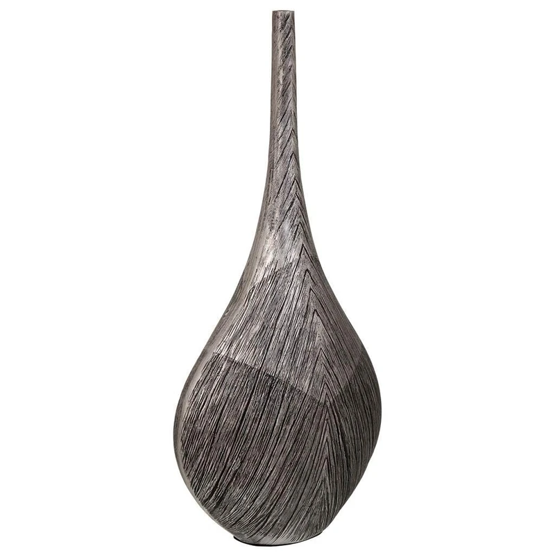 Jarron De Polyresin Plata