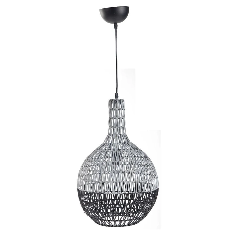 AlexandreHouse Lampara De Techo De Metal Y Rattan
