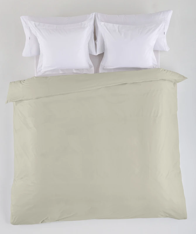 Funda Nordica Lisa Colour Piedra - Cama de 180/200 (1 Piece) - 50% Cotton / 50% Polyester - 144 Hilos