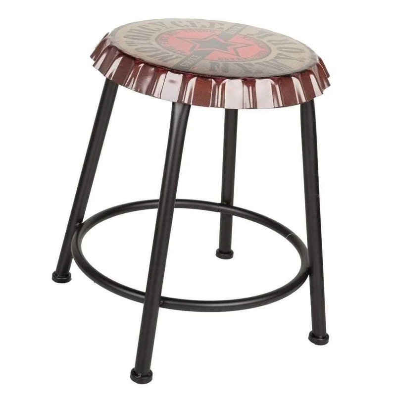 AlexandreHouse Taburete Redondo De Metal Black - Image 1