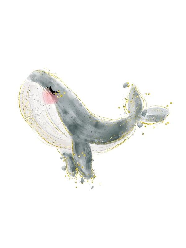 Lámina Infantil Ballena Grey