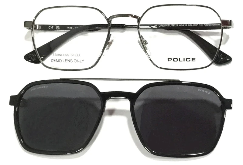 POLICE Men's Uplp10 Sunglasses, Shiny Gun W/Matt Black Parts, 54