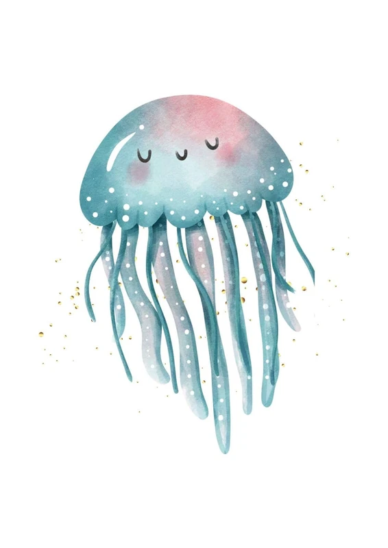 Lámina Infant Jellyfish Blue
