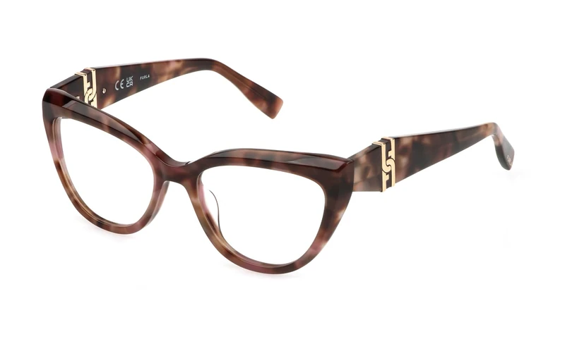 Furla Women's Vfu867 Sunglasses, Brown/Pink Havana, UK 26