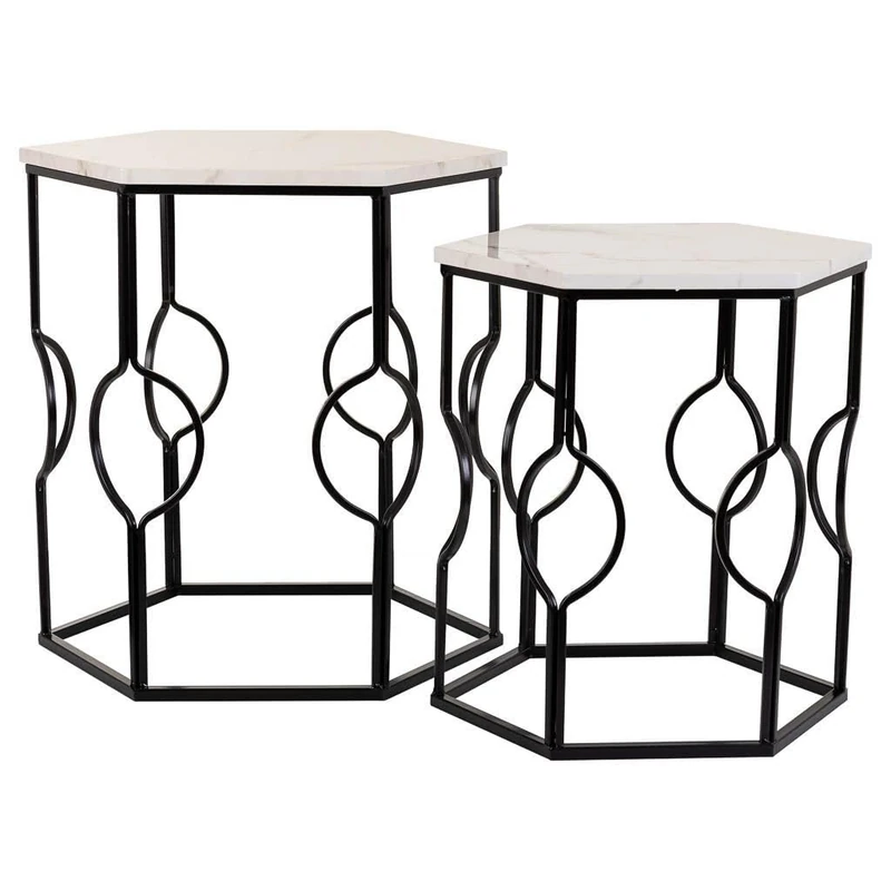 AlexandreHouse Mesas Set of 2 Pieces of Metal Black - Image 1
