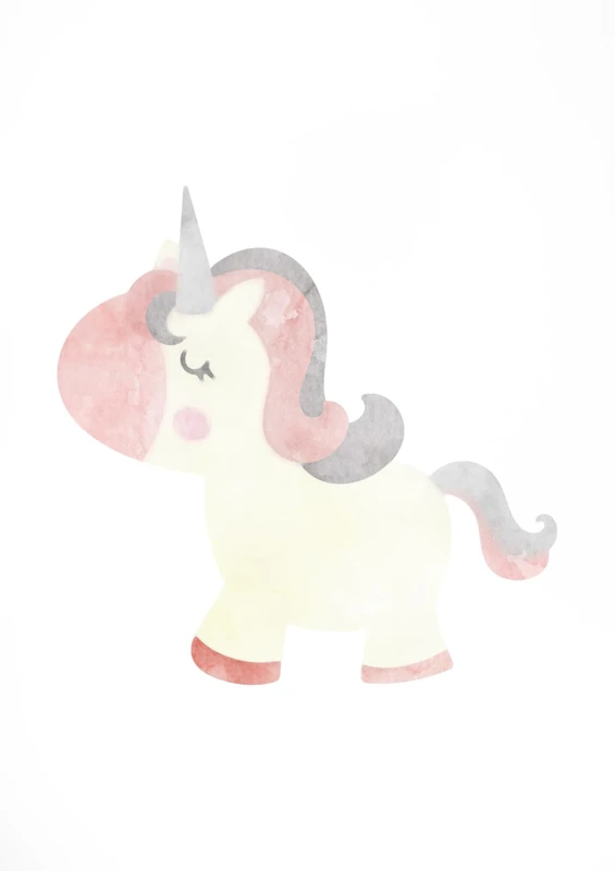 Lámina Infantil Unicorn White and Pink