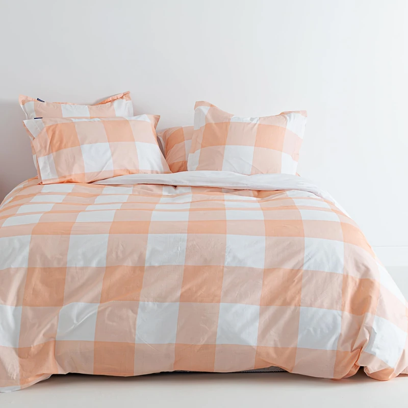 Gingham Funda Nórdica 155 x 220 cm (Cama 80/90) Melocotón - Image 1