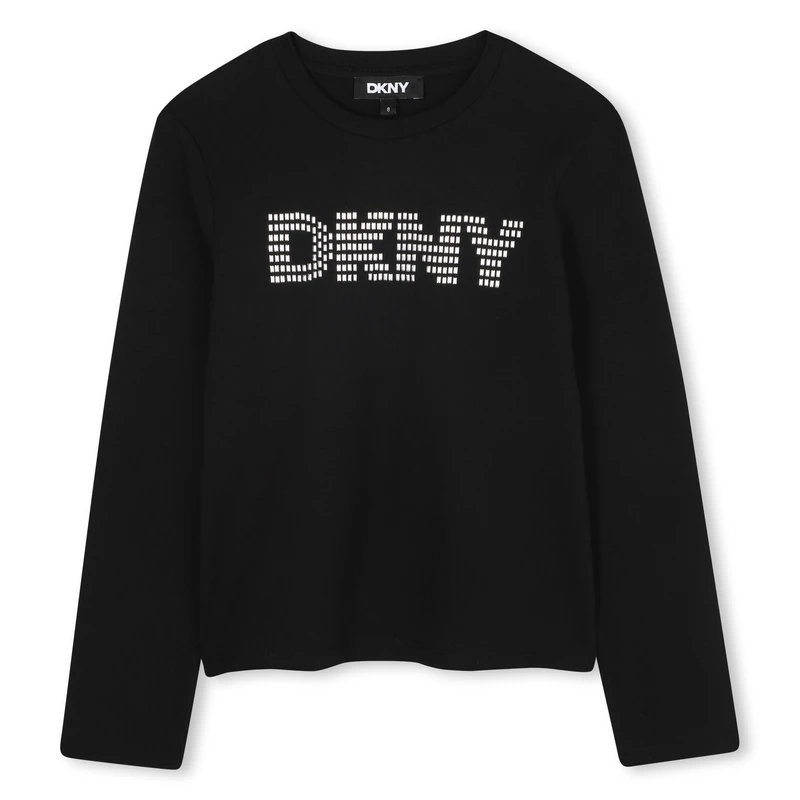 DKNY Girl's D62414 T-Shirt, Black, 16 Years