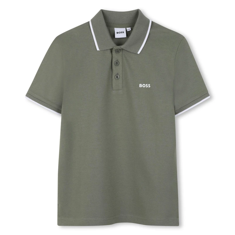 BOSS Boy's J52329 Polo Shirt, Green, 8 Years