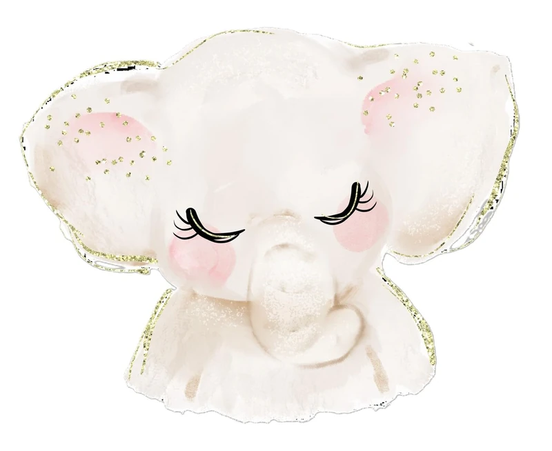 Lámina Infantil Elephant Grey and Pink