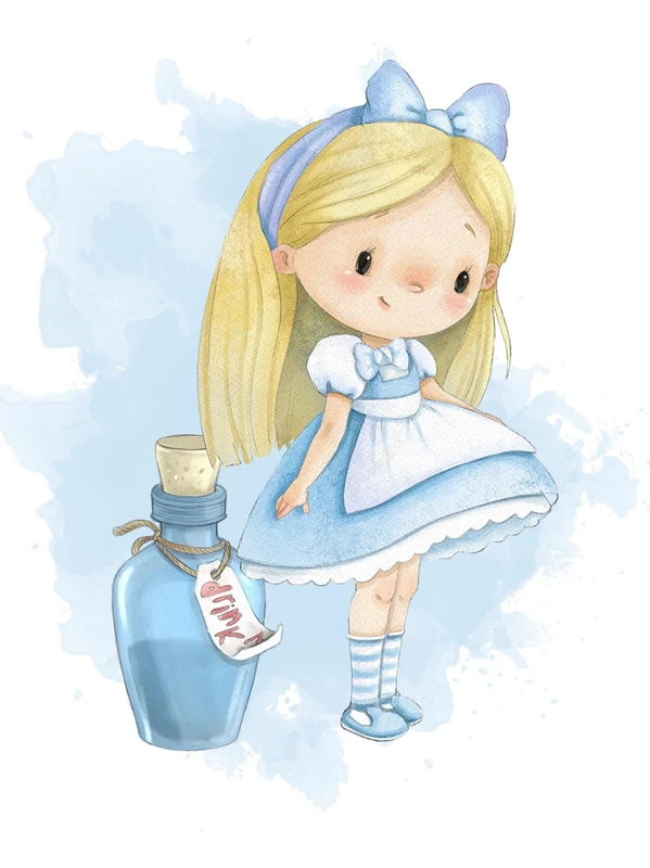 Lámina Infantil Alicia with Blue Pocima