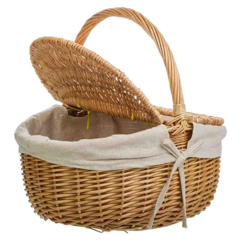 Wicker Basket Buff Lined