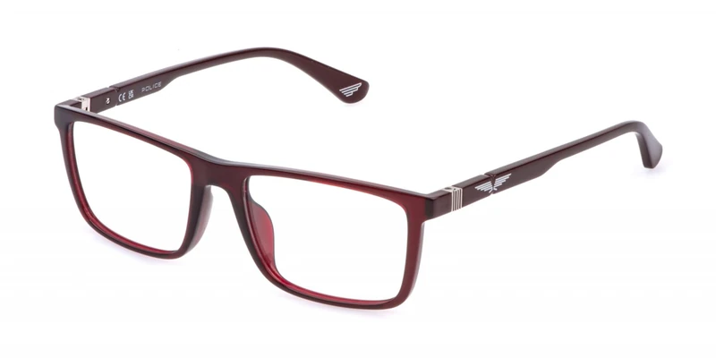 POLICE Men's Vplq66 Sunglasses, Transparent Glossy Red, 44
