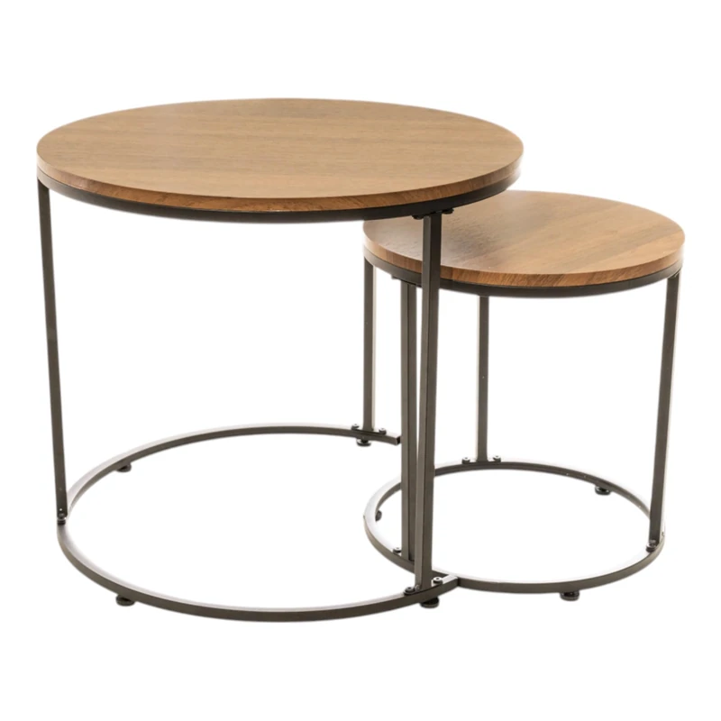 AlexandreHouse Set of 2 Mesas Madera/Metal