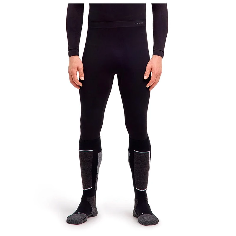 FALKE Men's Maximum Warm Long M Ti Functional Yarn Quick Dry 1 Piece Base Layer Bottom, Black 3000 Trend, S