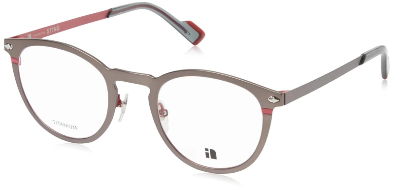 STING Men's Vst534 Sunglasses, Gun W/Red Parts, 49