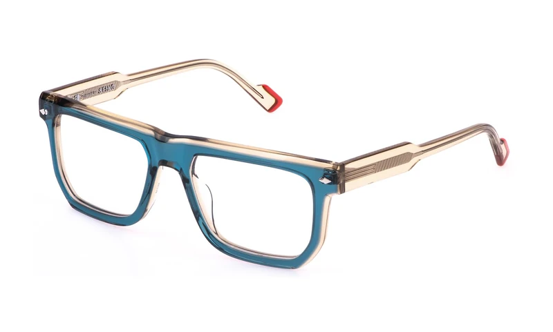 STING Men's Vst527 Sunglasses, Blue Top+Brown, 0