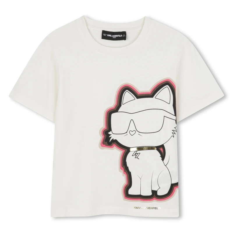 KARL LAGERFELD Girl's Z30946 T-Shirt, Milky, 14 Years