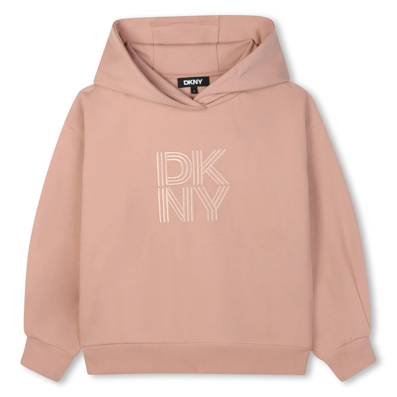 DKNY Girl's D62384 Sweater, Poudry, 14 Years